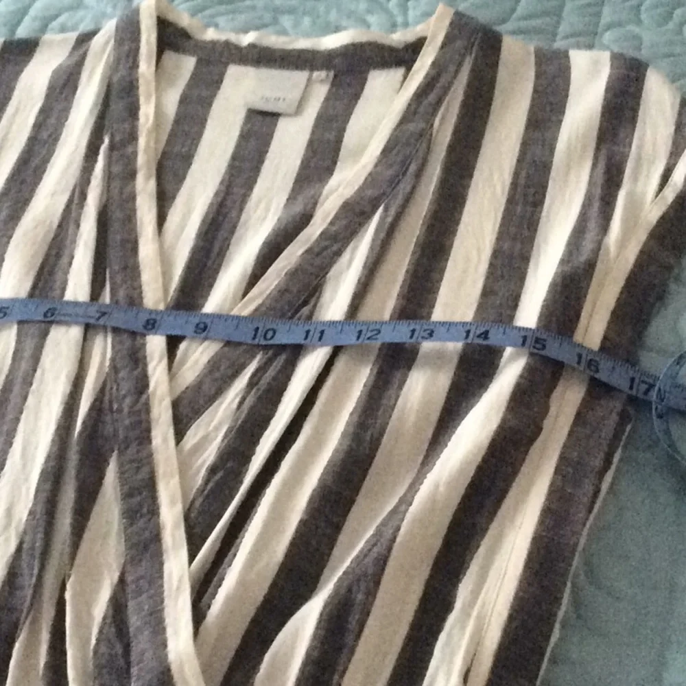 ICHI Jumpsuit Gray White Gold Stripes Size Medium 38